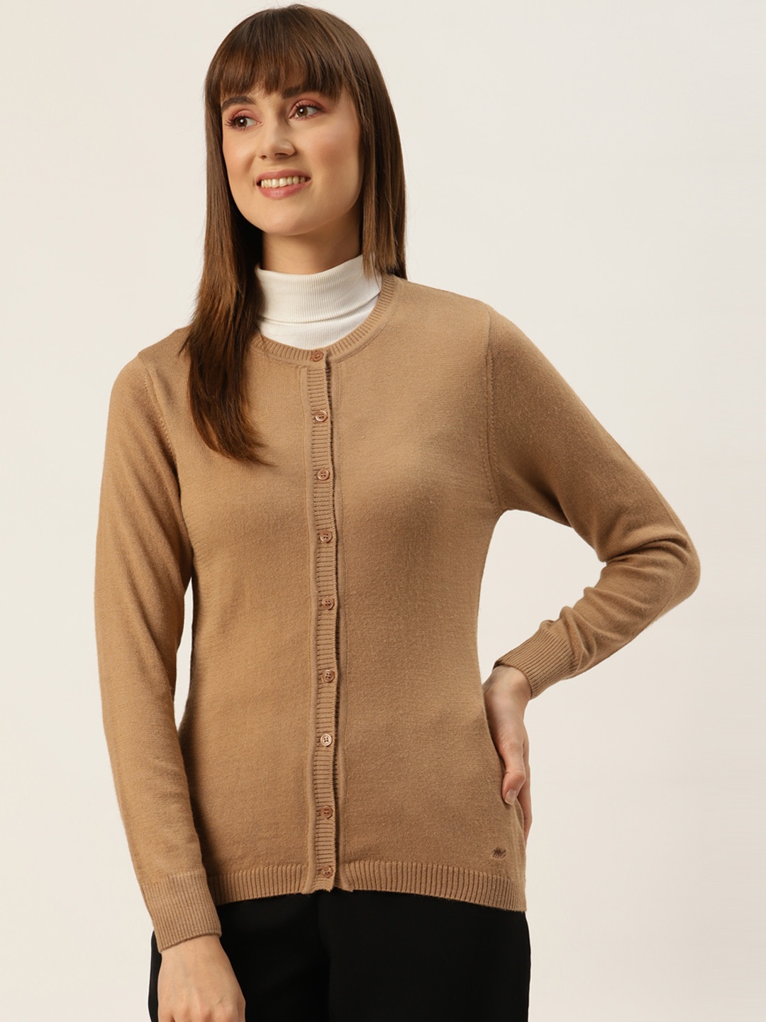 

Monte Carlo Women Brown Solid Cardigan