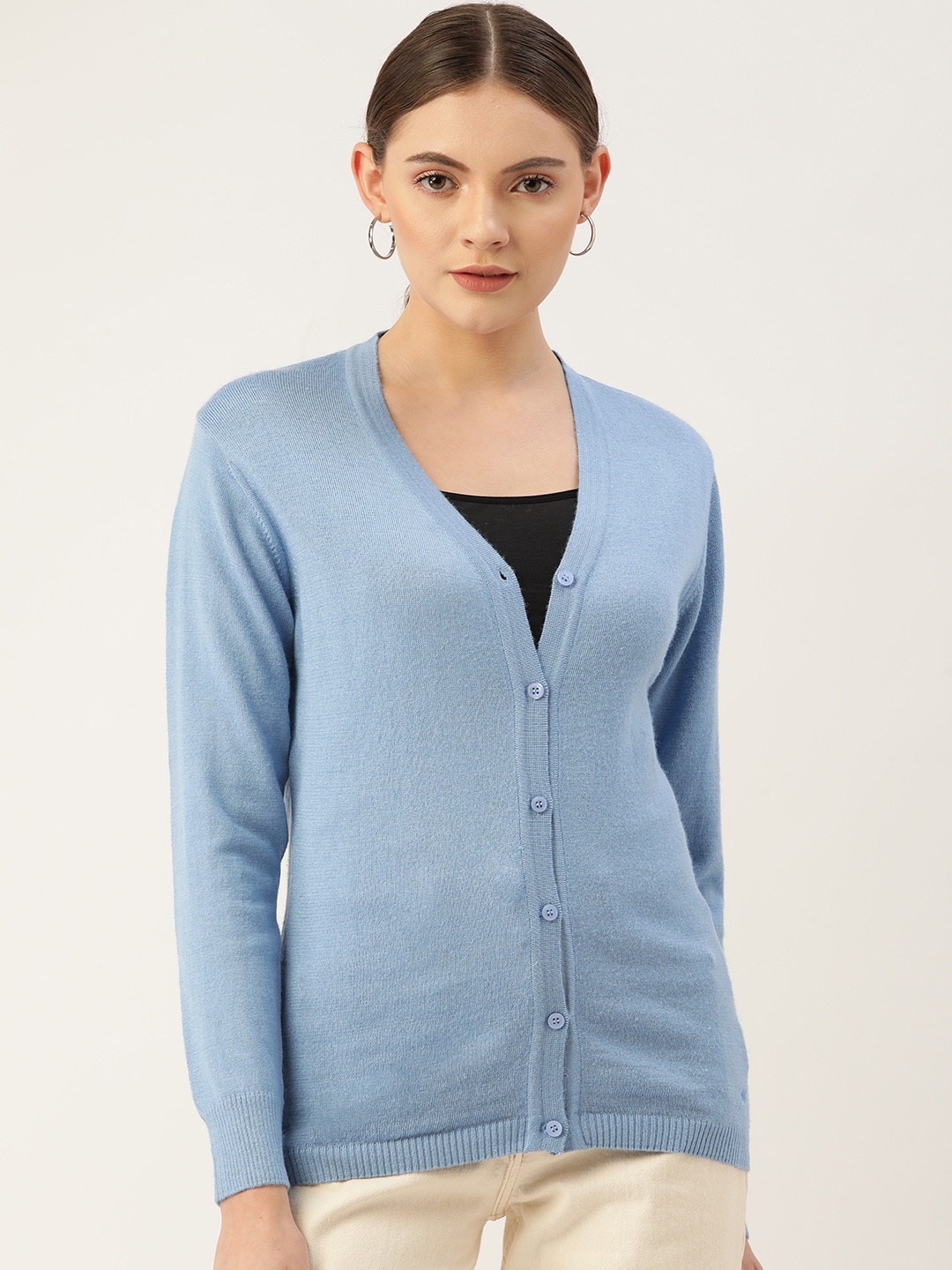 

Monte Carlo Women Blue Solid Cardigan