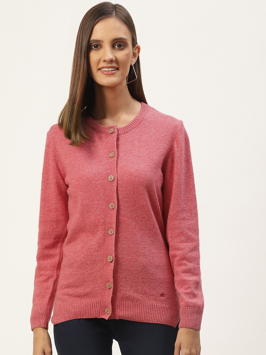 

Monte Carlo Women Pink Solid Cardigan
