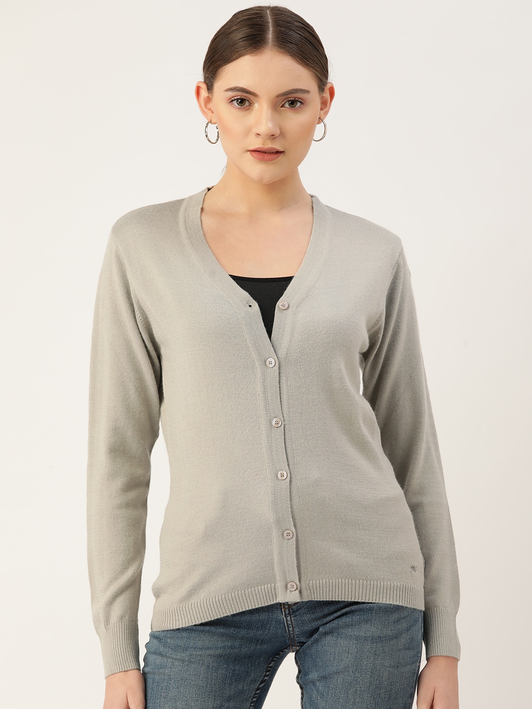 

Monte Carlo Women Grey Solid Cardigan