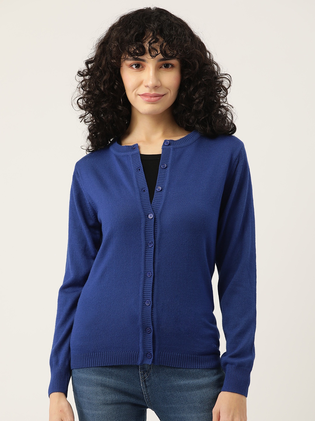 

Monte Carlo Women Navy Blue Solid Cardigan