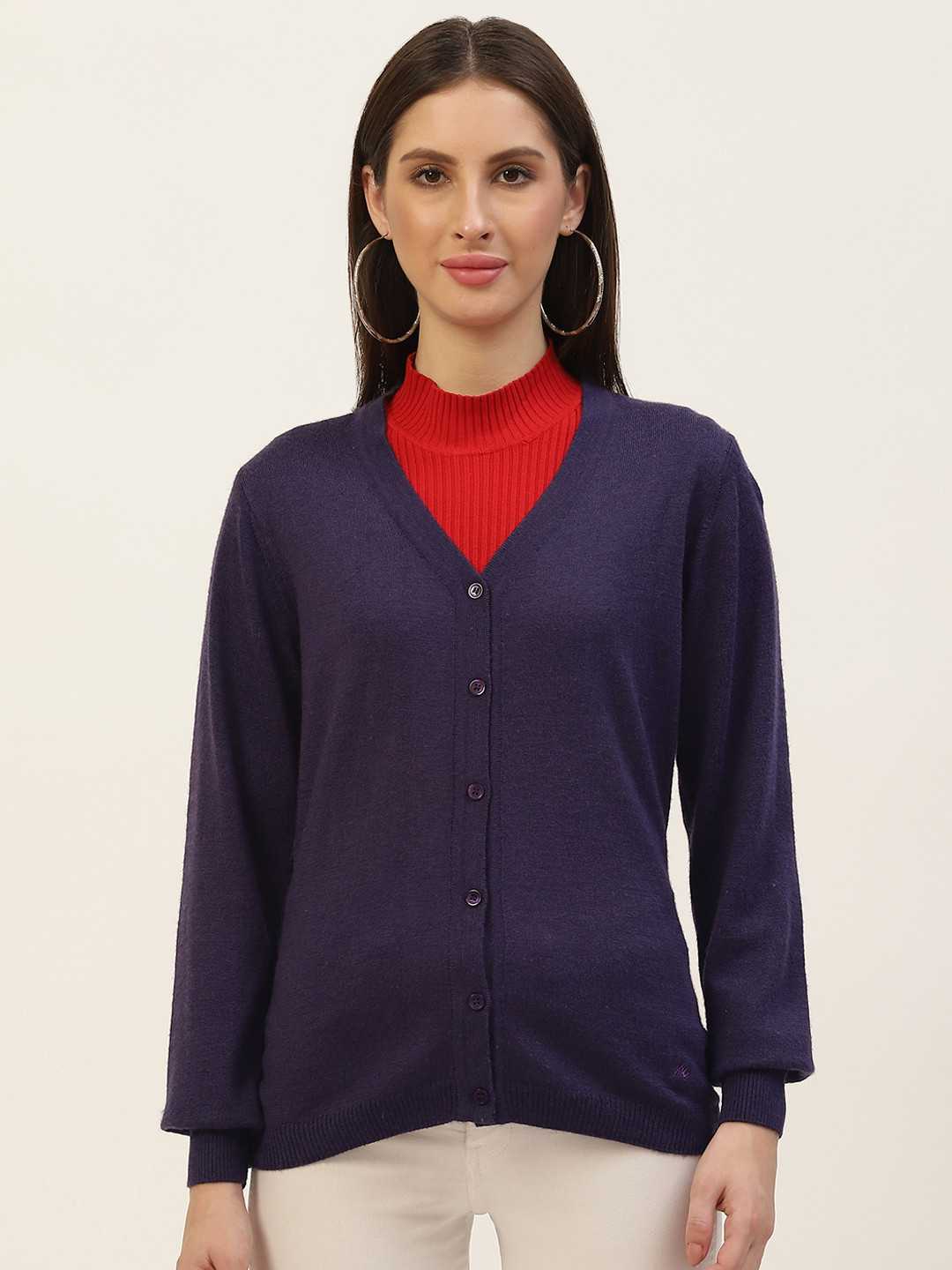 

Monte Carlo Women Purple Solid Cardigan