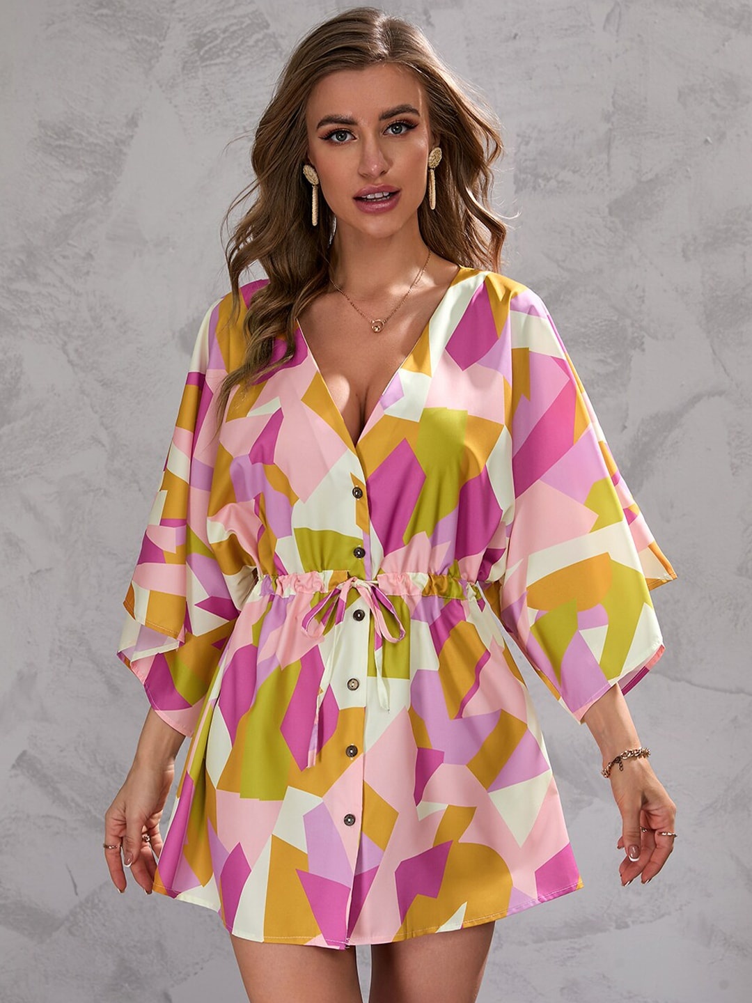 

BoStreet Pink & Purple Shirt Mini Dress