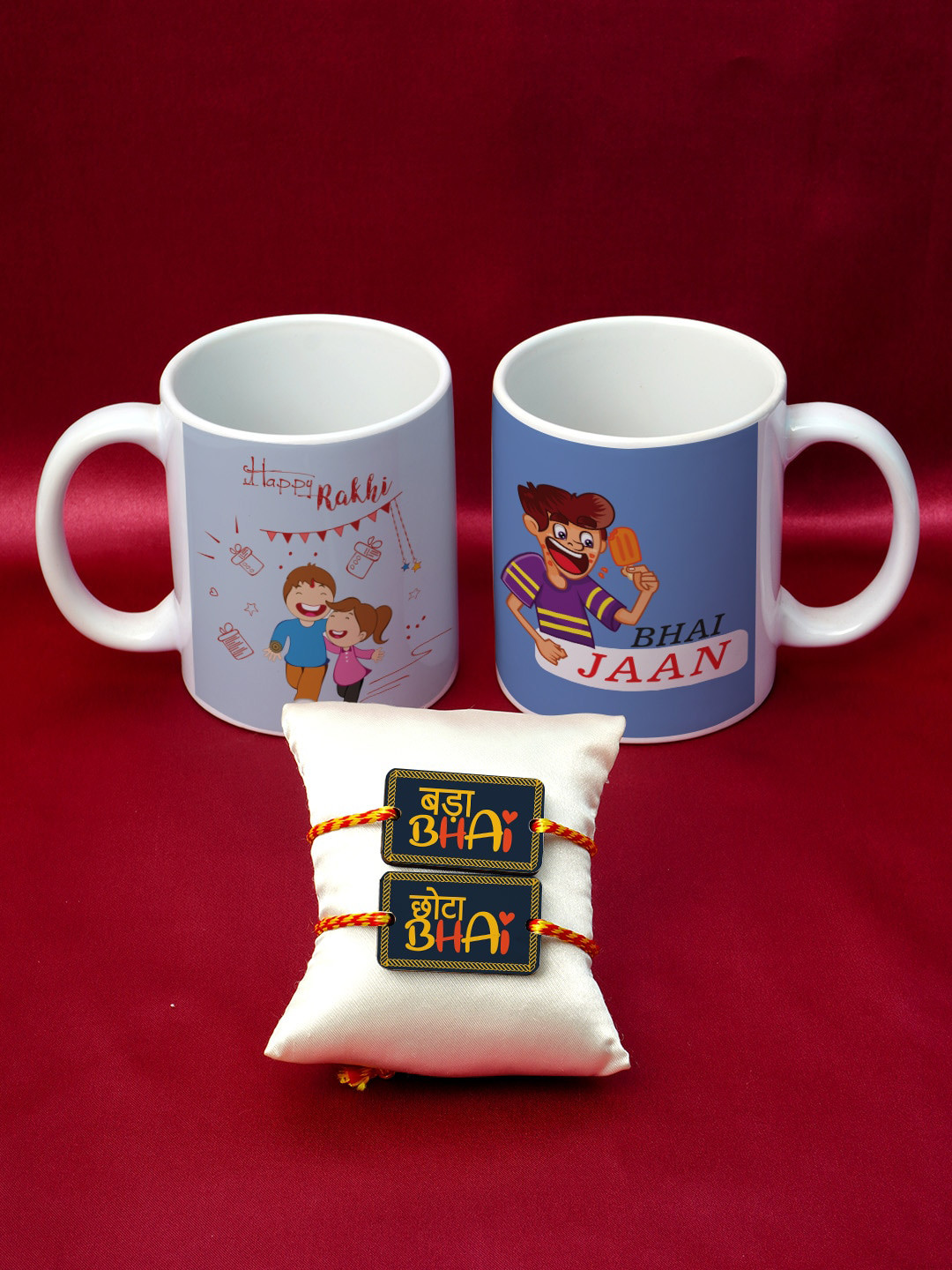 

Crazy Corner Set of 2 Rakhi Combo with 2 Mugs, Blue