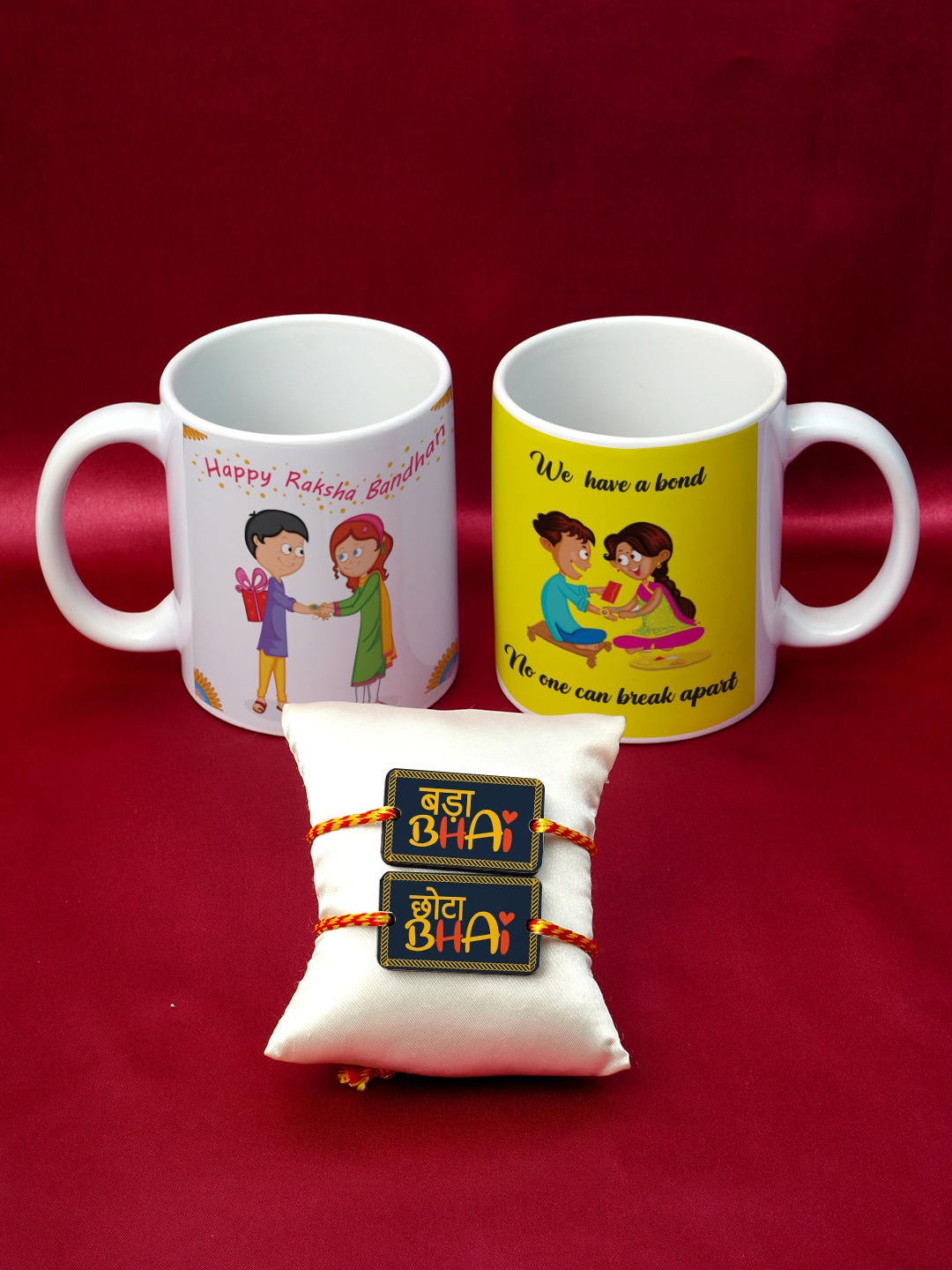 Crazy Corner Red & Gold-Toned Beaded Rakhi Gift Set