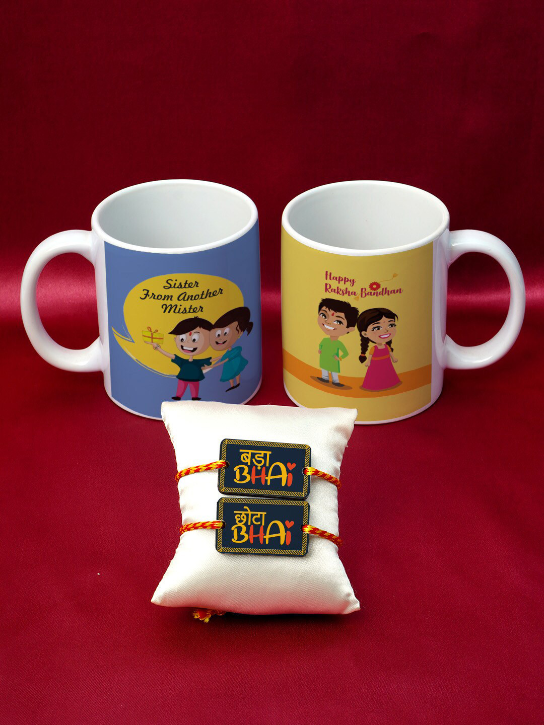 

Crazy Corner Pack Of 2 Mug & Rakhi Combo, Red