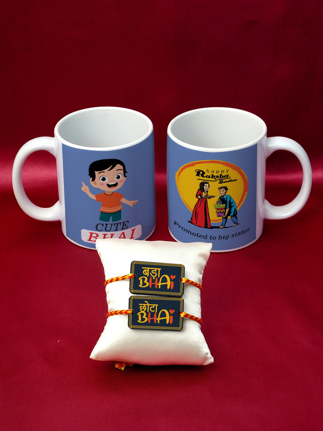 

Crazy Corner Set of 2 Mug and Rakhi Combo, Blue