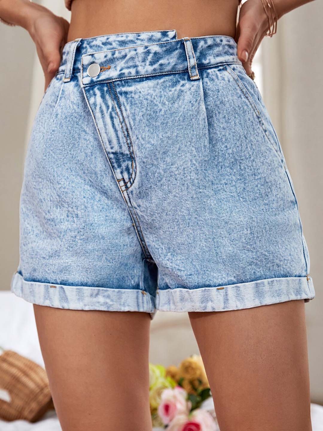 

BoStreet Women Blue Loose Fit Denim Shorts
