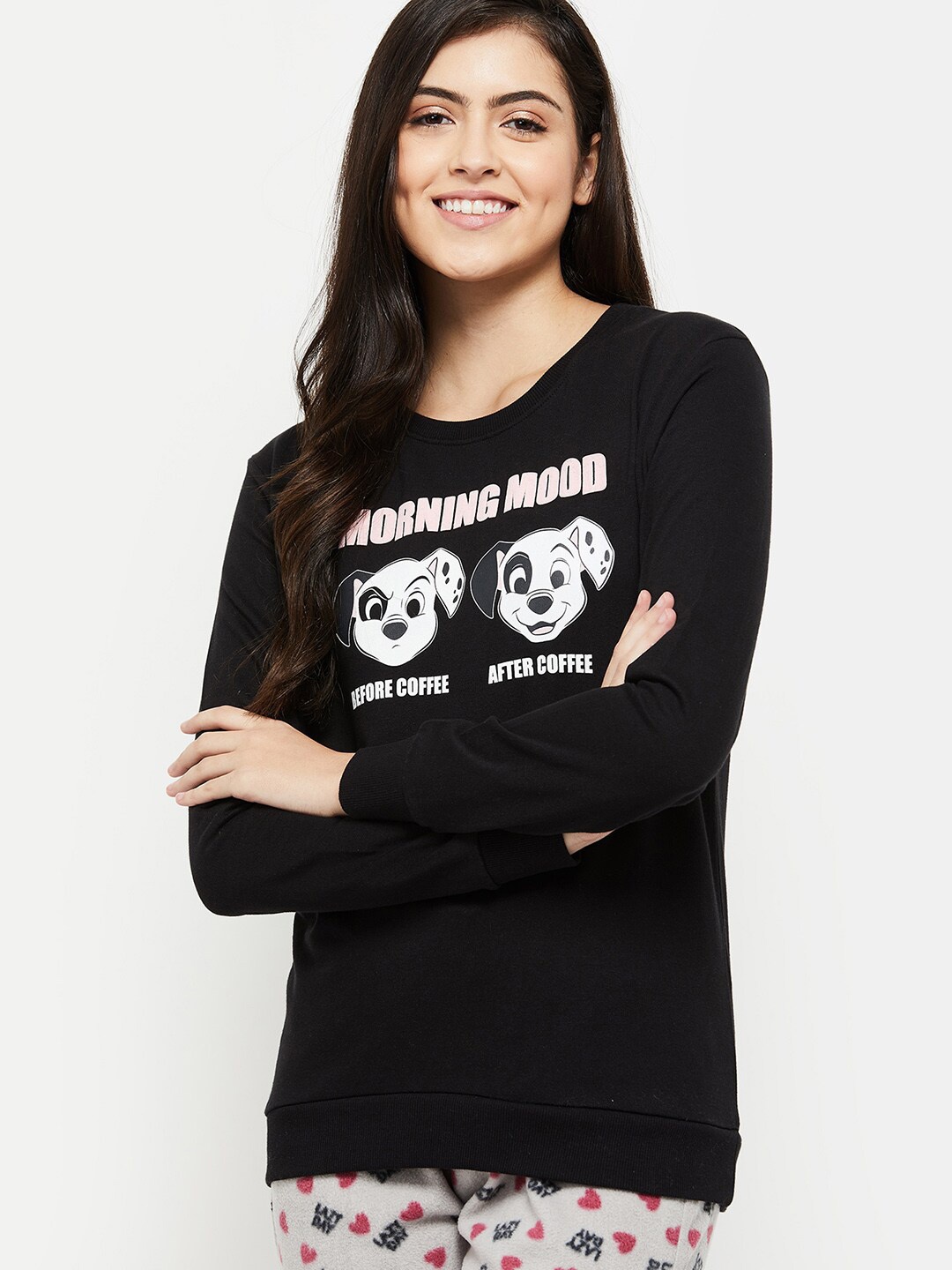 

max Women Black Printed Sweatshirt