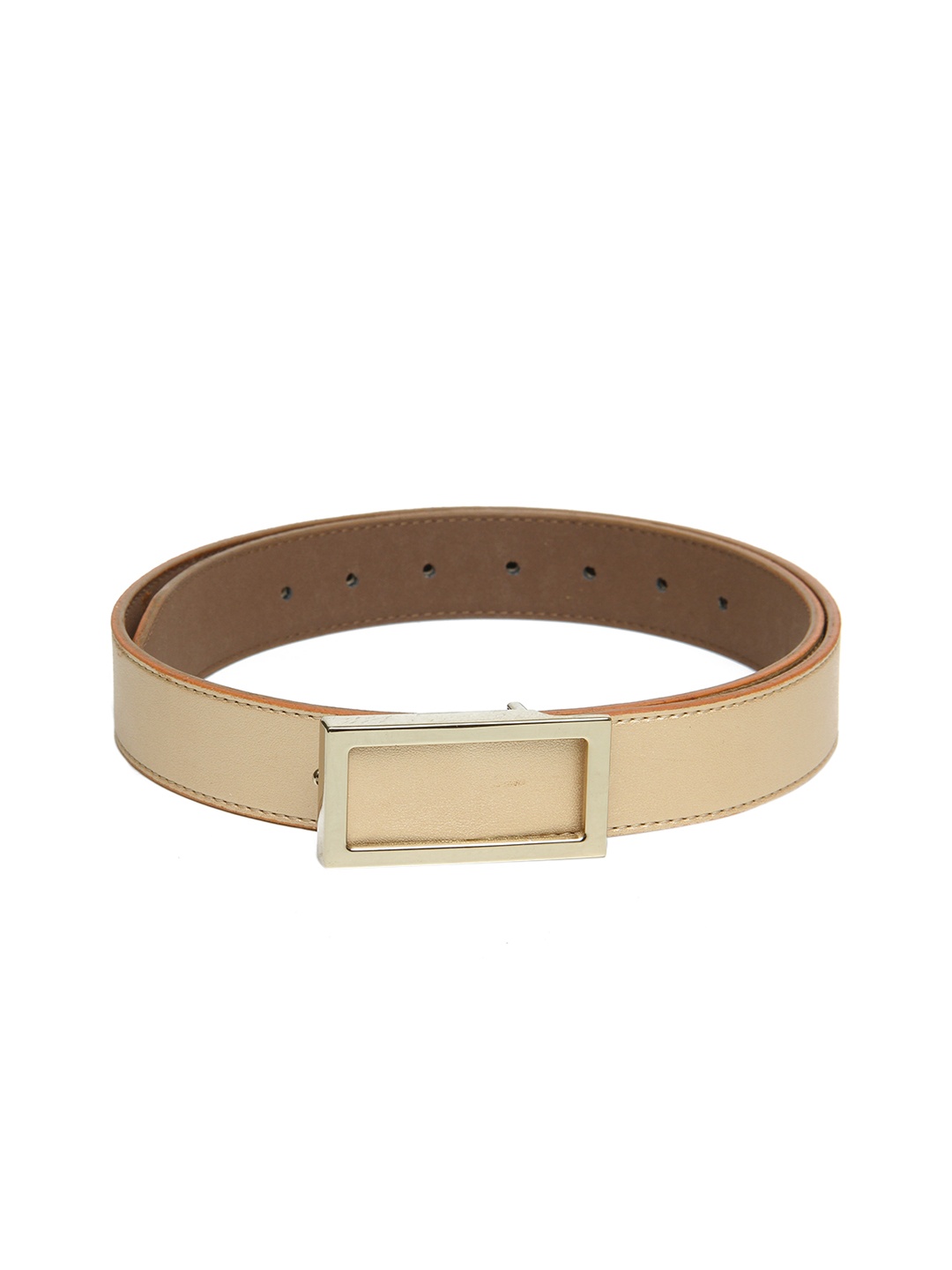 

Calvadoss Women Peach-Coloured Textured PU Belt