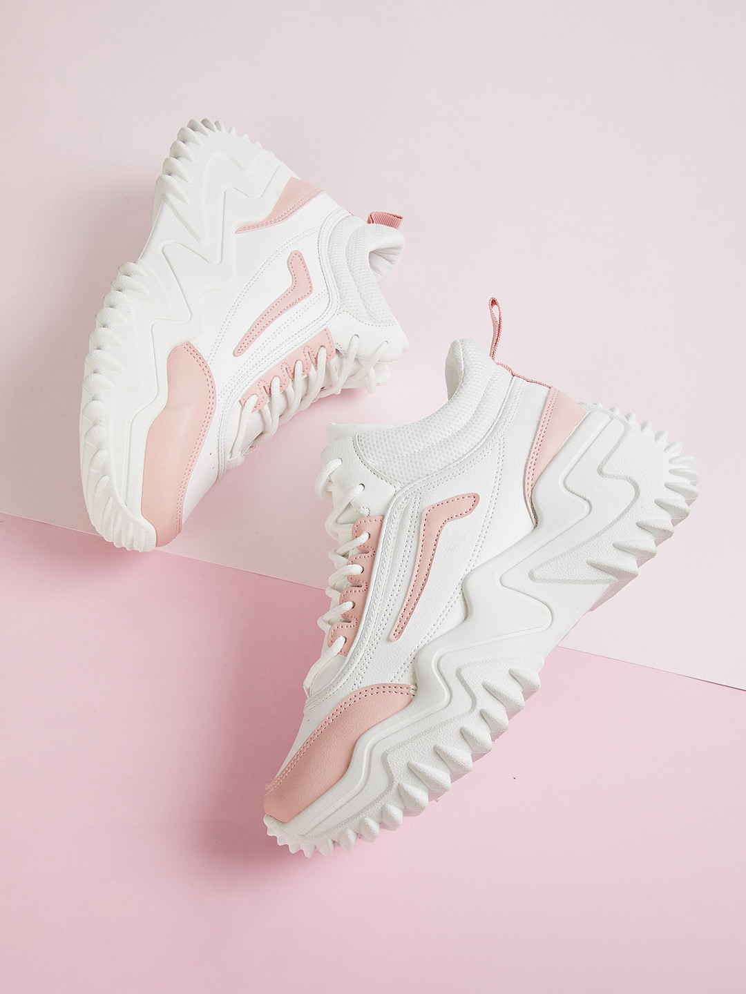 

Ginger by Lifestyle Women Pink Woven Design Sneakers