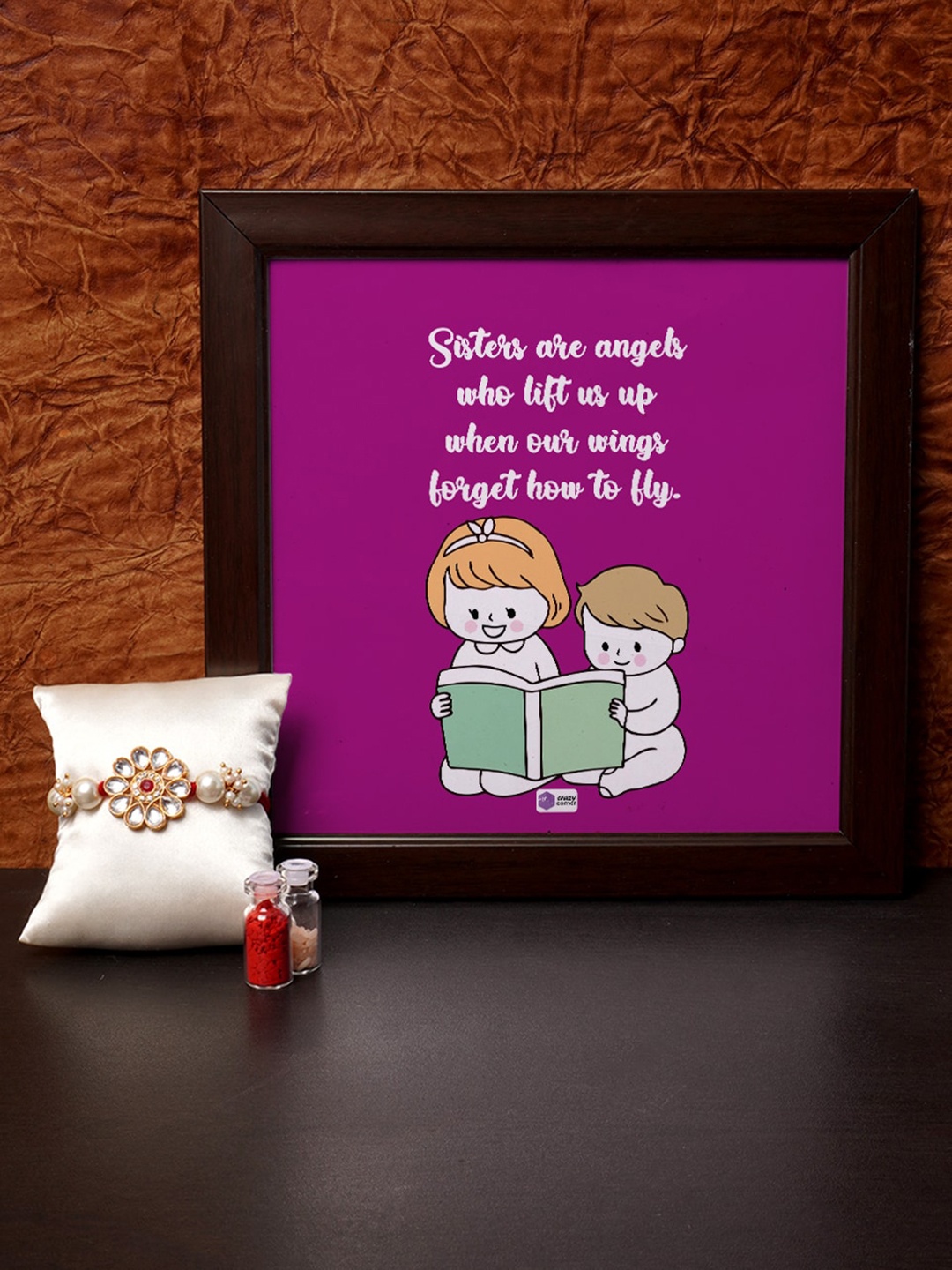

Crazy Corner Red & Gold-Toned Beaded Rakhi Gift Set