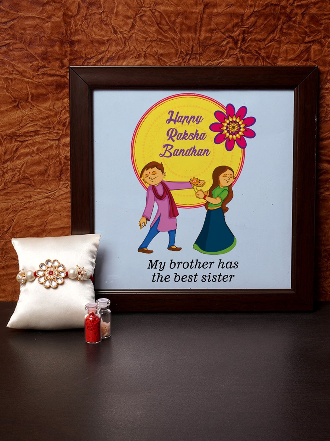 

Crazy Corner Multicolored Beaded Rakhi & Photo Frame Combo, Multi