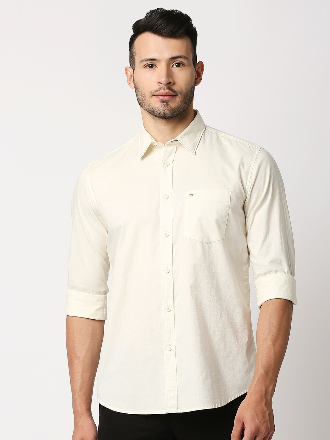 

Basics Men Yellow Slim Fit Casual Shirt