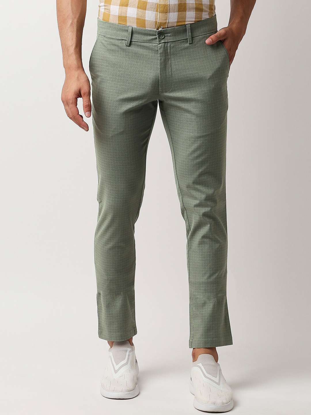 

Basics Men Green Tapered Fit Trousers