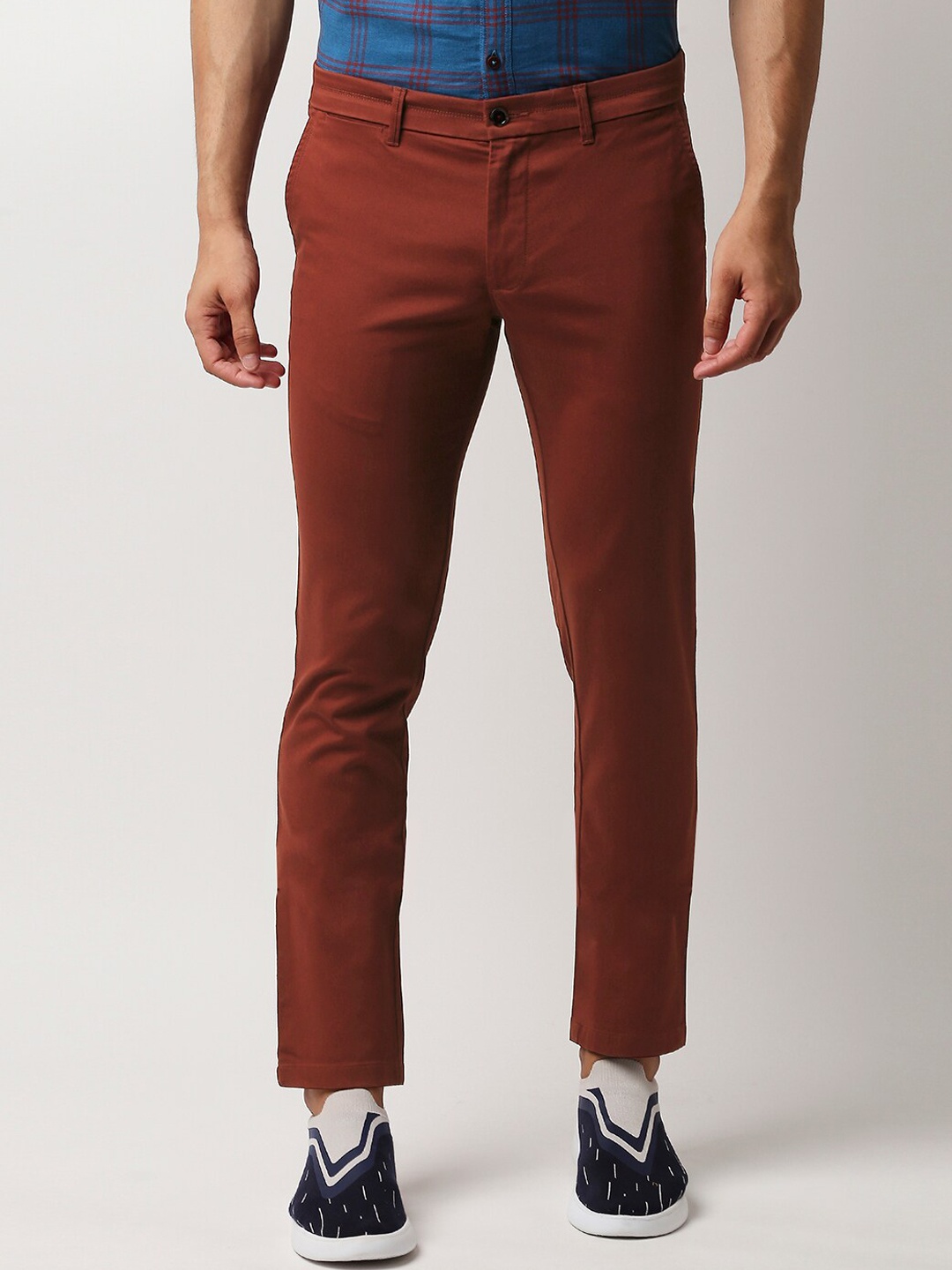 

Basics Men Red Tapered Fit Trousers