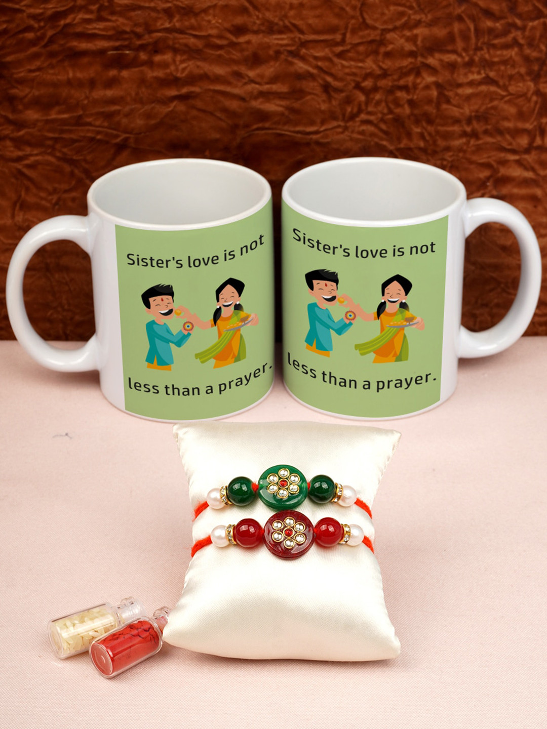 

Crazy Corner Set of 2 Multicolored Beaded Rakhi & Mug Combo, Multi