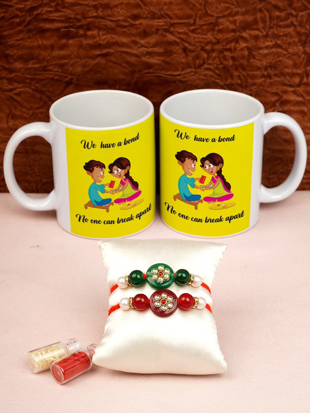 

Crazy Corner Red & Yellow Mug & Rakhi Gift Set 2 coffee mugs
