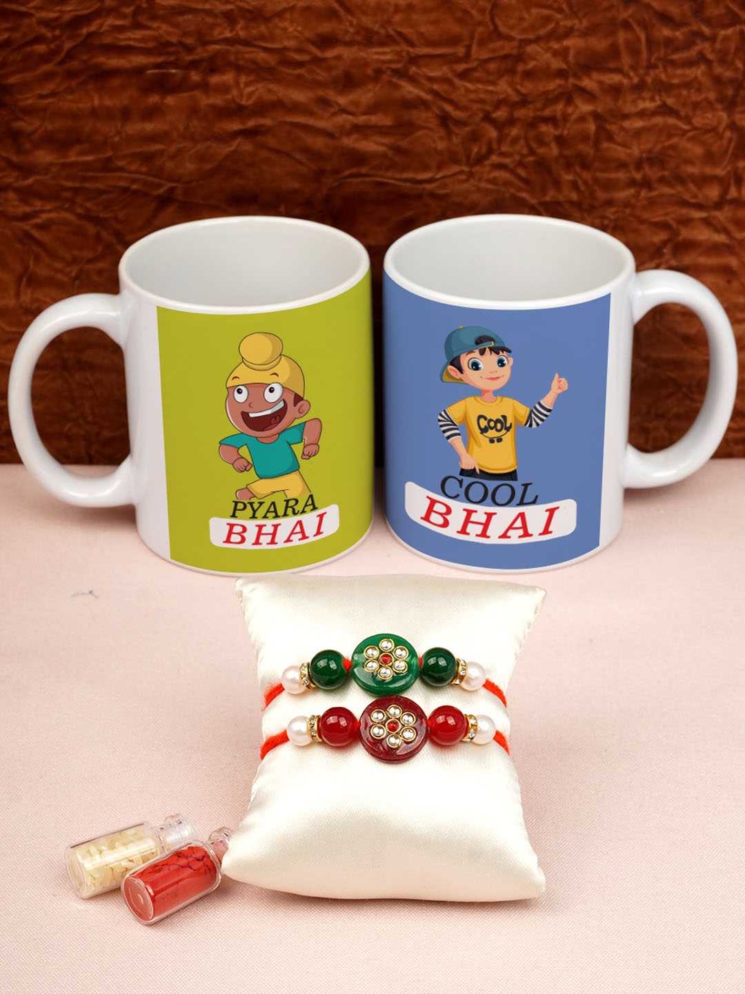 

Crazy Corner Set of 2 Rakhi & 2 Mugs, Green