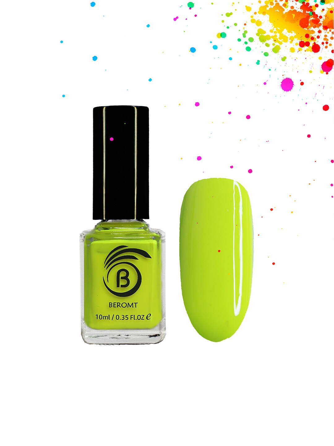 

BEROMT Long-Wear Gel Finish High Gloss Fast Dry Neon Nail Polish 10ml - Highlighter 8001, Green