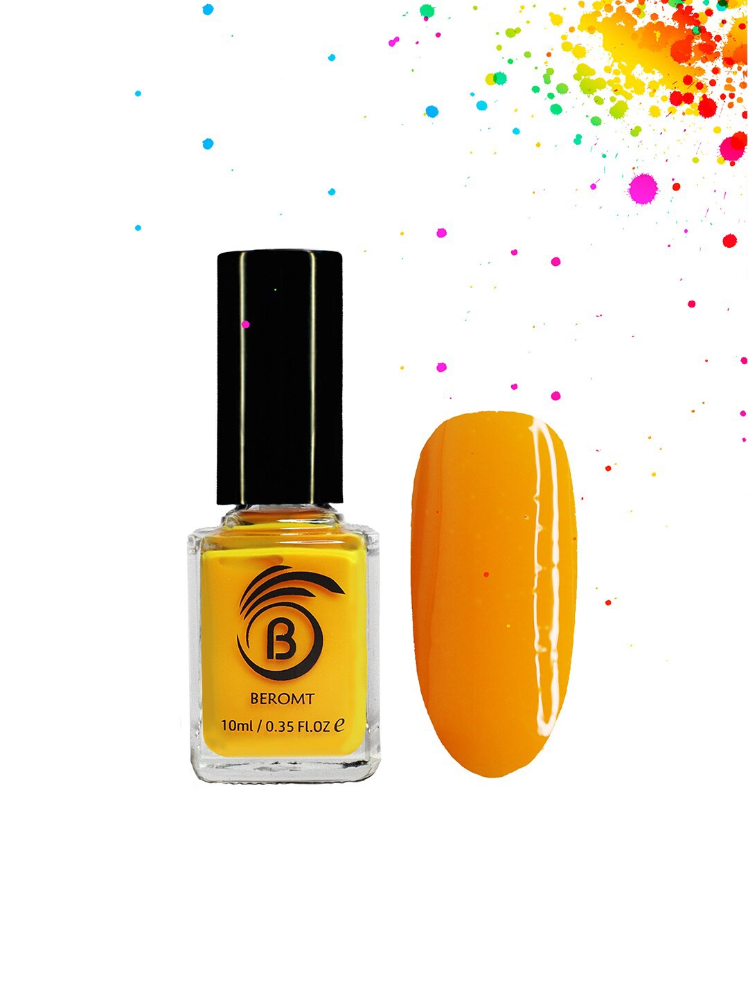 

BEROMT Long-Wear Gel Finish High Gloss Fast Dry Neon Nail Polish 10ml - Alphonso 8002, Orange