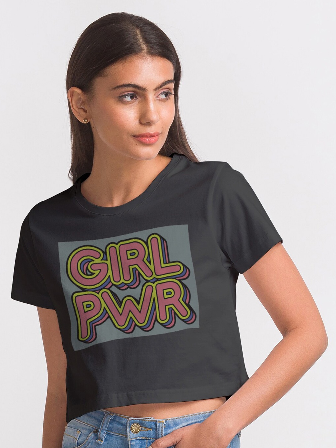 

FashionRack Women Black Typography Printed T-shirt