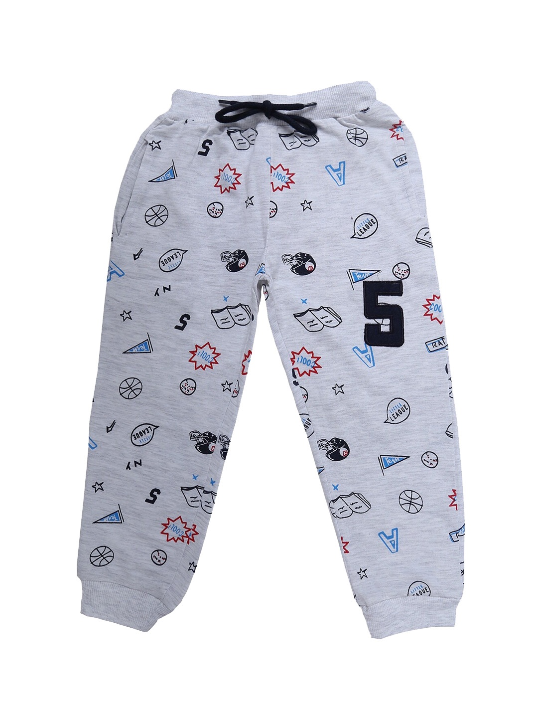 

V-Mart Boys Grey Printed Pyjamas, Beige