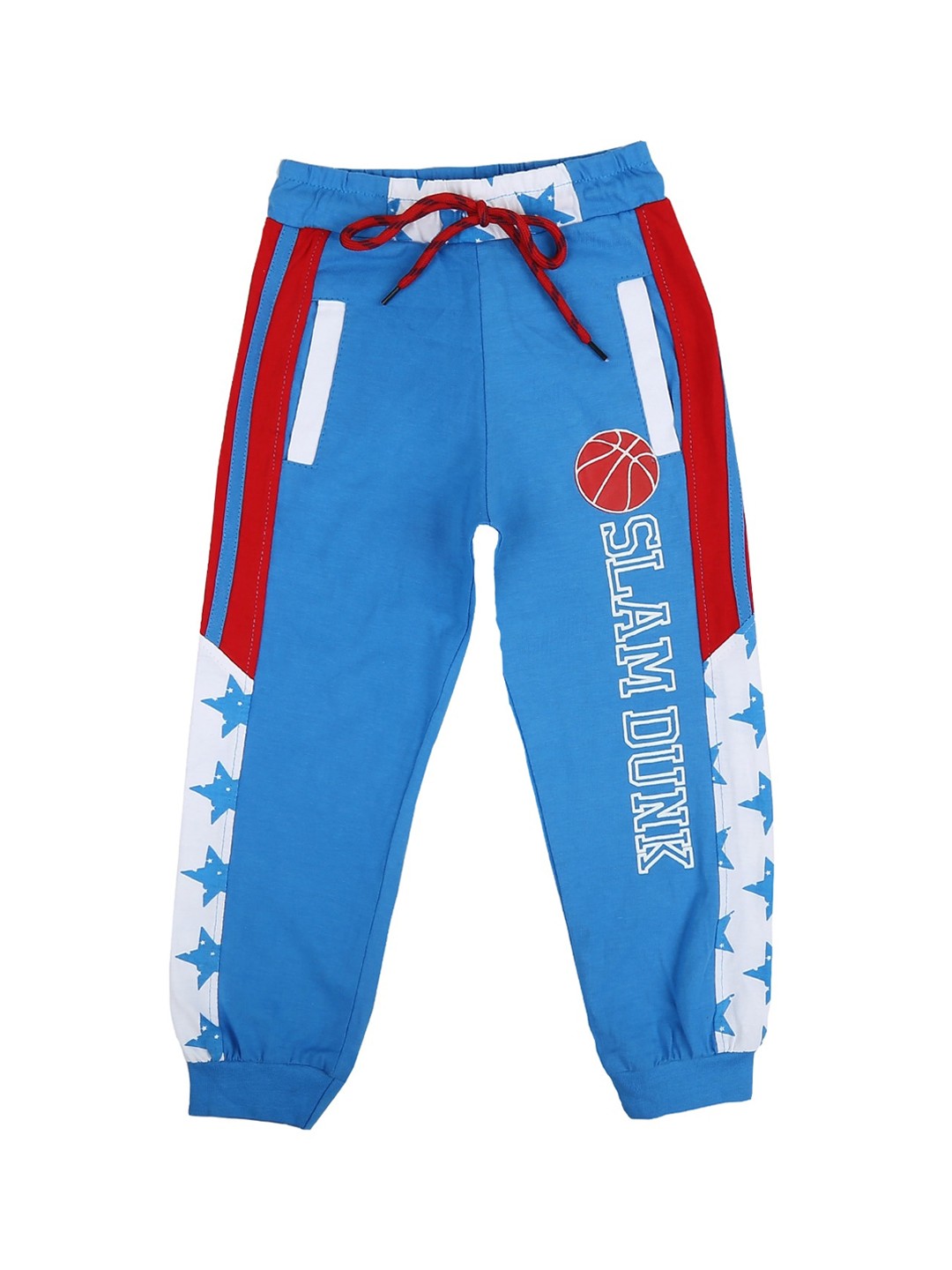 

V-Mart Boys Blue Melange Printed Cotton Joggers