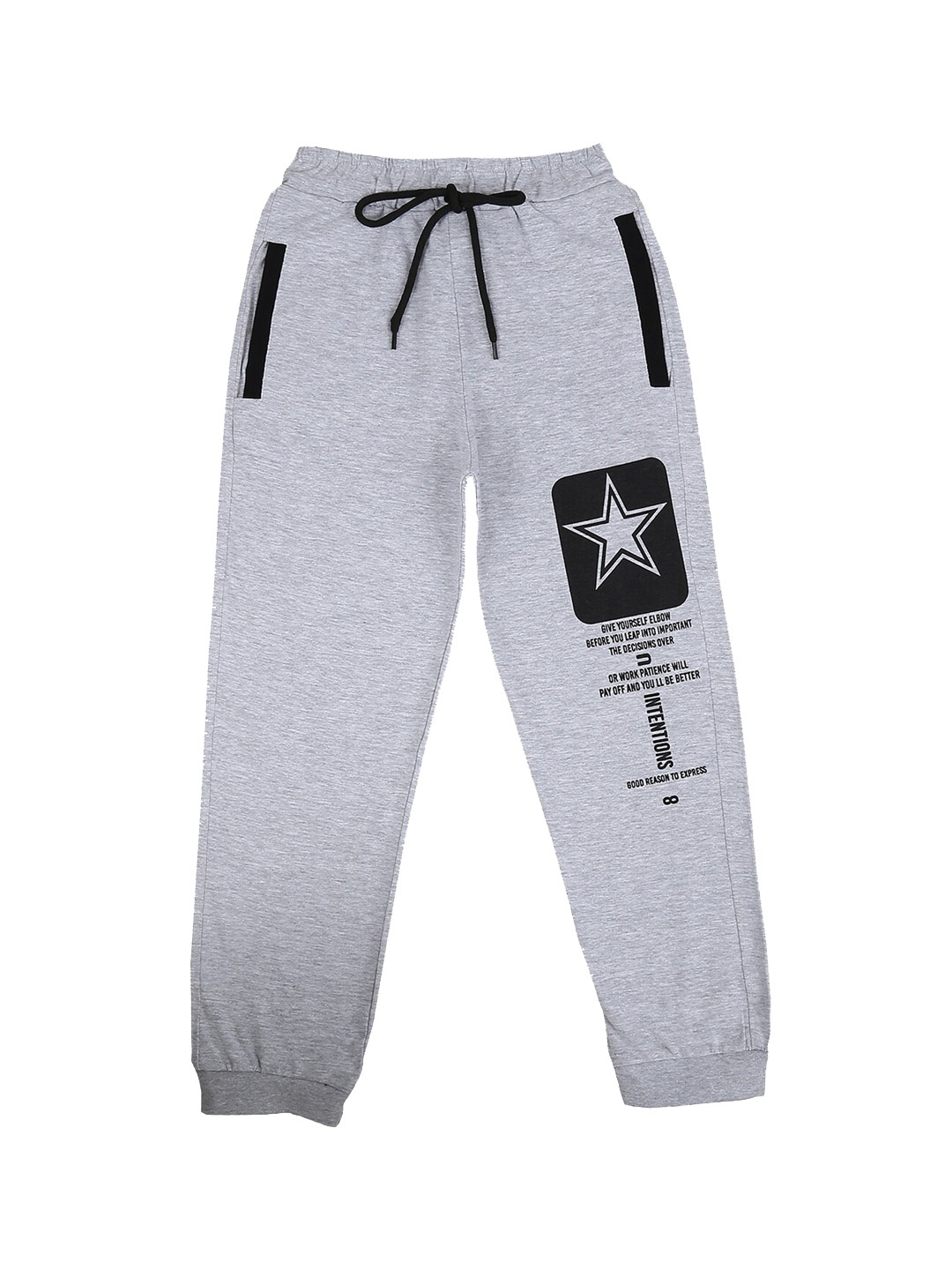 

V-Mart Boys Grey Printed Cotton Joggers