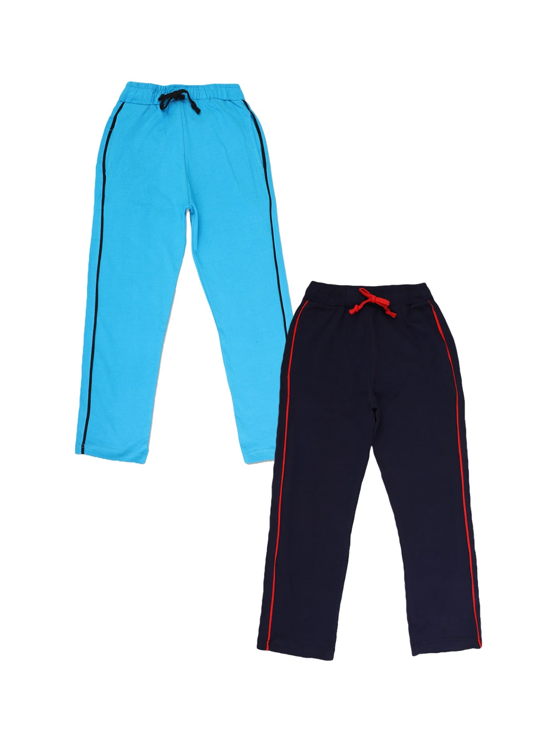 

V-Mart Boys Pack Of 2 Blue & Black Solid Cotton Lounge Pants