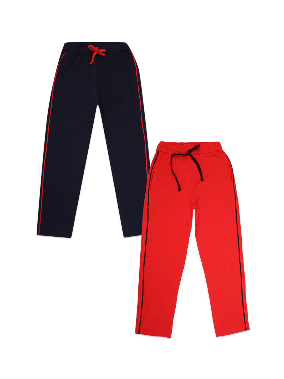 

V-Mart Boys Pack of 2 Solid Cotton Single Jersey Lounge Pants, Navy blue