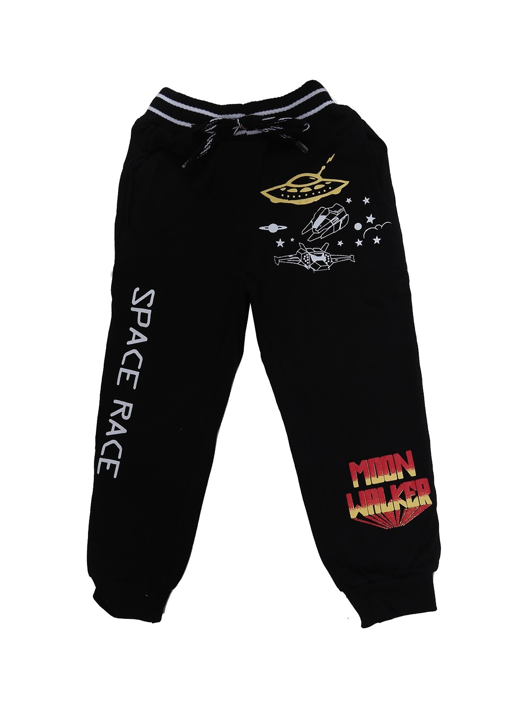 

V-Mart Boys Black Typography Printed Cotton Single Jersey Lounge Pants