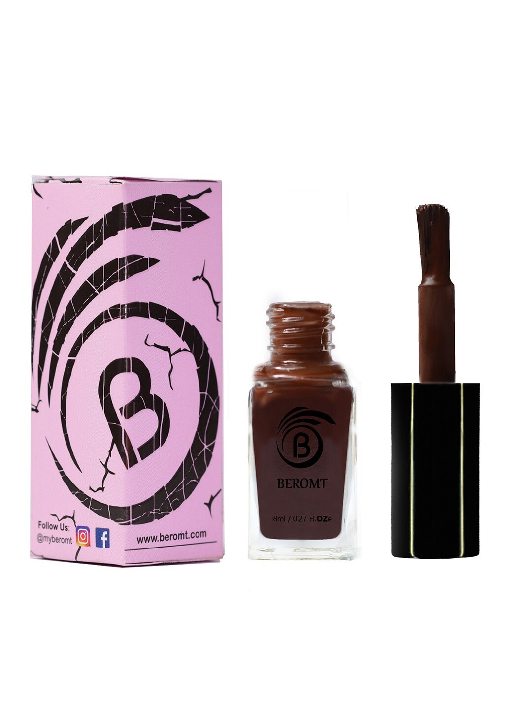 

BEROMT Long-Wear Cracked Finish Velvety Fast Dry Crackle Nail Polish 8ml - Landslide 9001, Brown