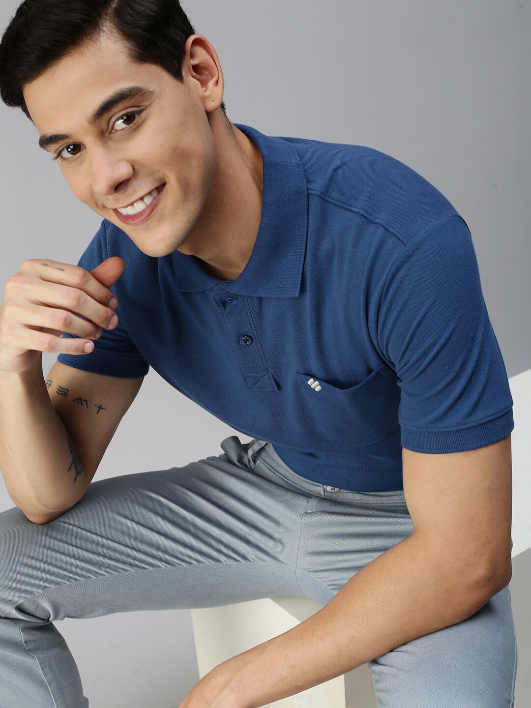 

ONN Men Blue Polo T-shirt