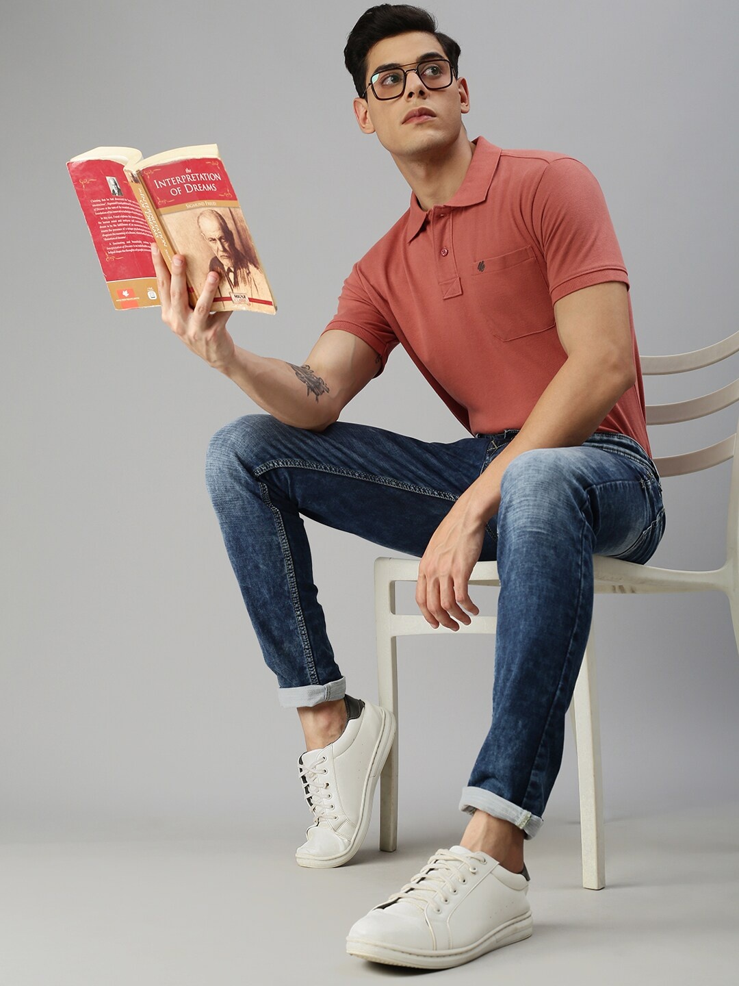 ONN Men Pink Polo Collar T-shirt