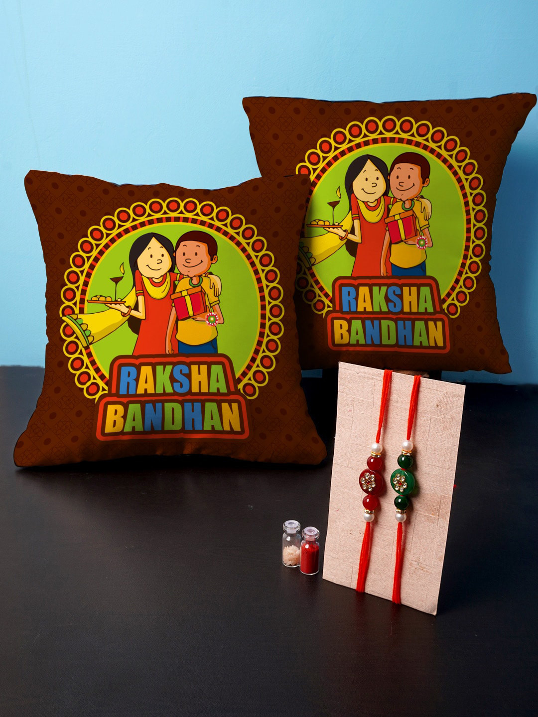 

Crazy Corner Set of 2 Beaded Rakhi Combo, Multi