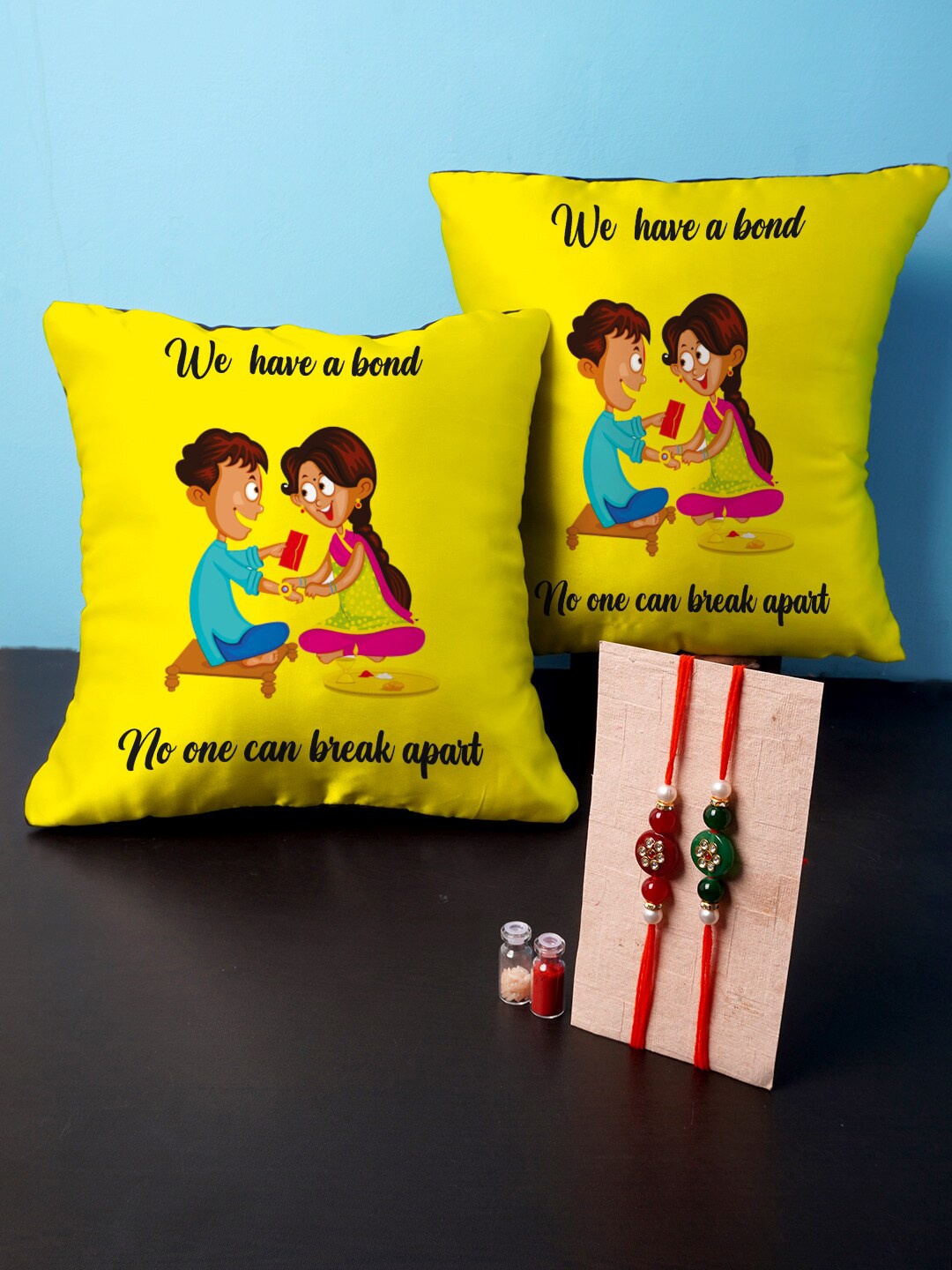

Crazy Corner Set of 2 Red & Green Studded Rakhi Gift Set