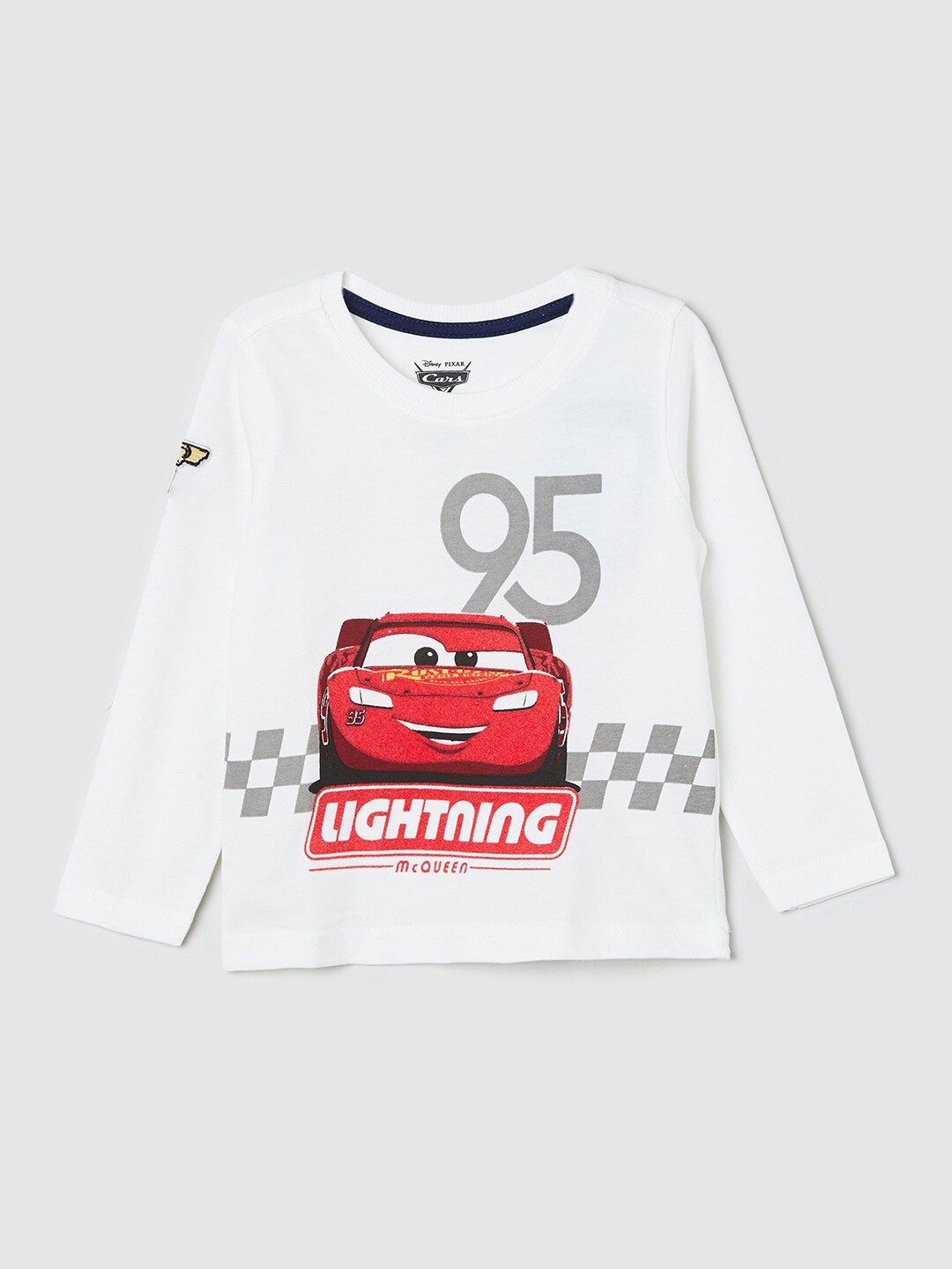 

max Boys White & Red Printed Regular Fit T-shirt