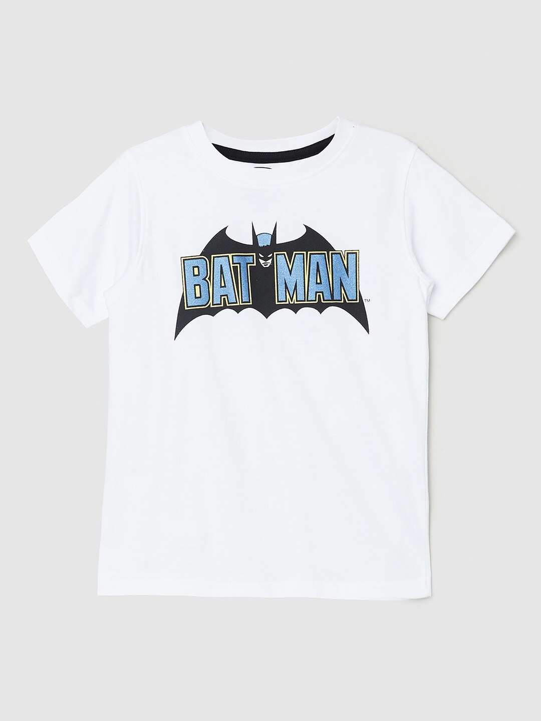 

max Boys White Printed T-shirt