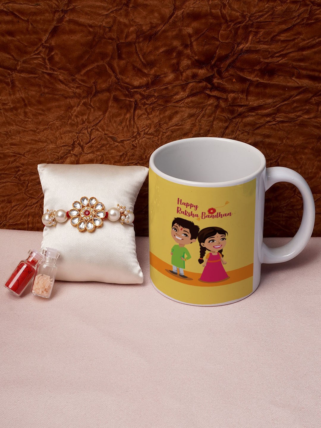 

Crazy Corner Red & Yellow Mug & Rakhi Gift Set