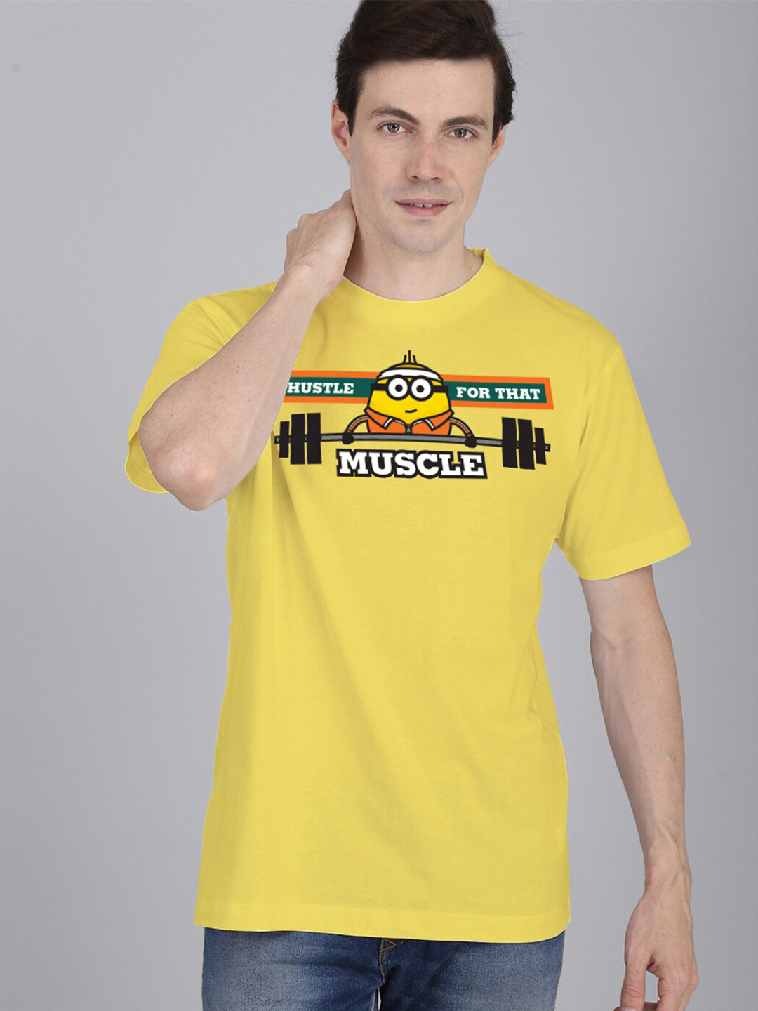 

Free Authority Men Minions Printed Pure Cotton Tshirt, Yellow