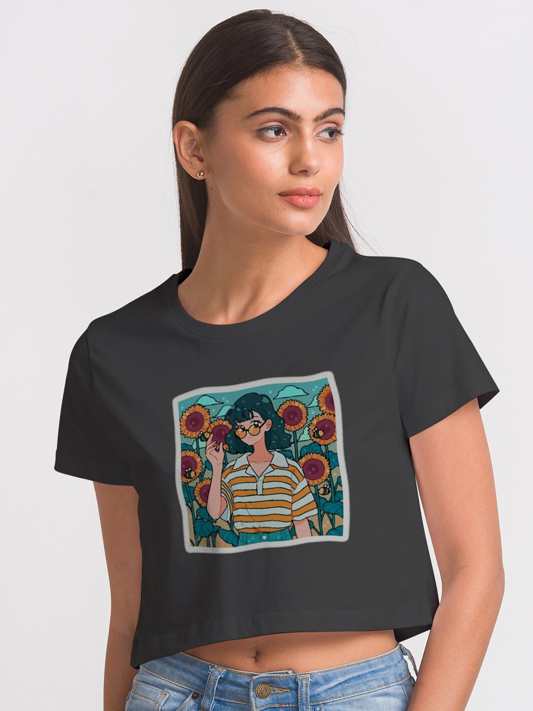 

FashionRack Women Black Typography Printed Bio Finish T-shirt
