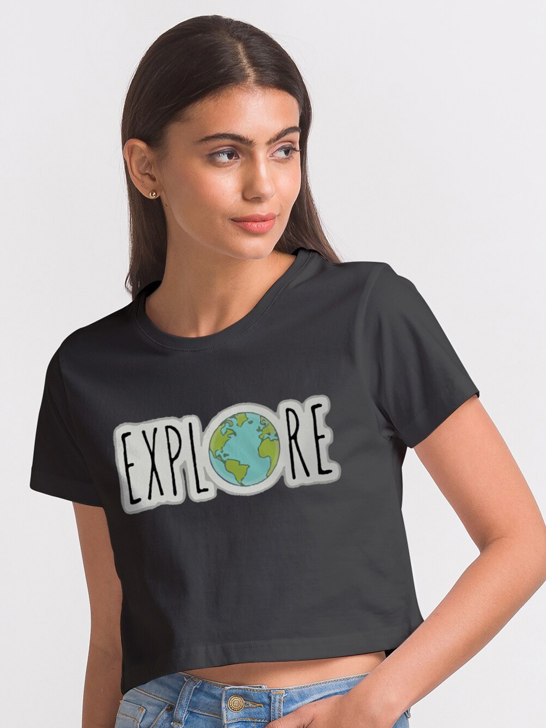 

FashionRack Women Black Typography Printed T-shirt