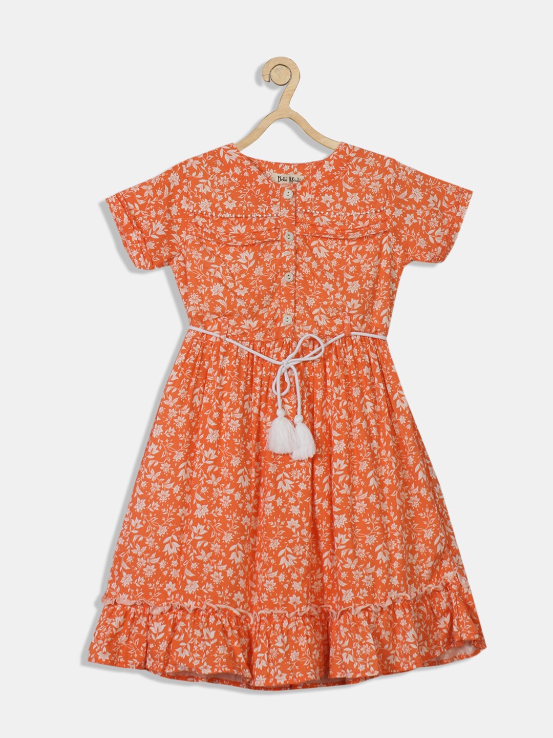 

Bella Moda Orange Floral Dress