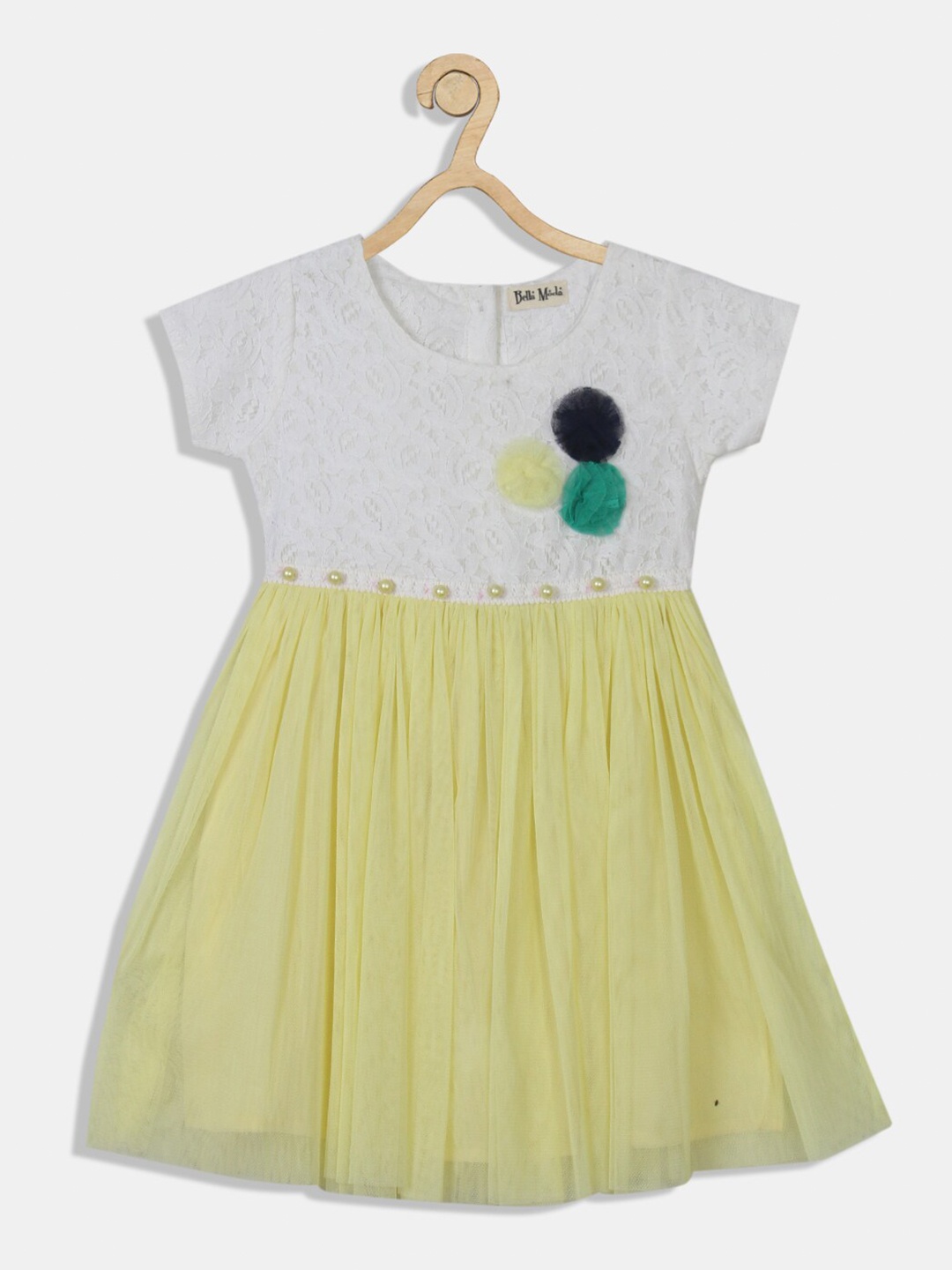 

Bella Moda Girls Yellow & White Fit and Flare Dress