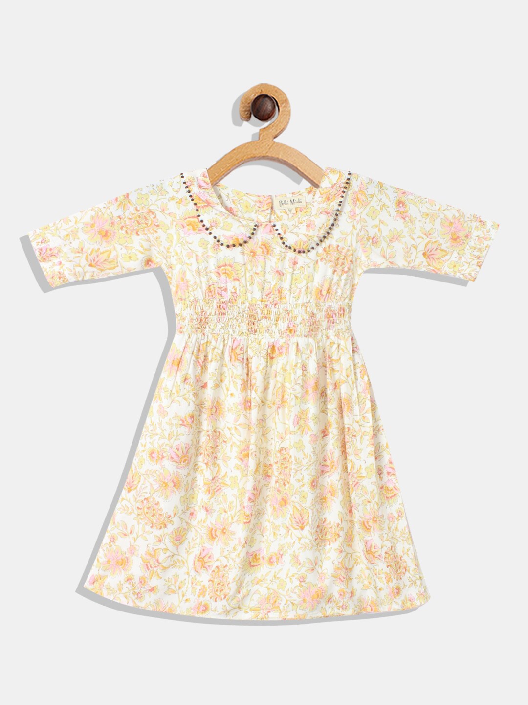 

Bella Moda White Floral Peter Pan Collar Dress