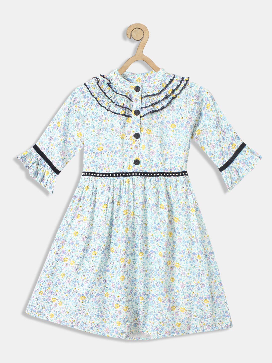 

Bella Moda Blue Floral Fit & Flare Dress