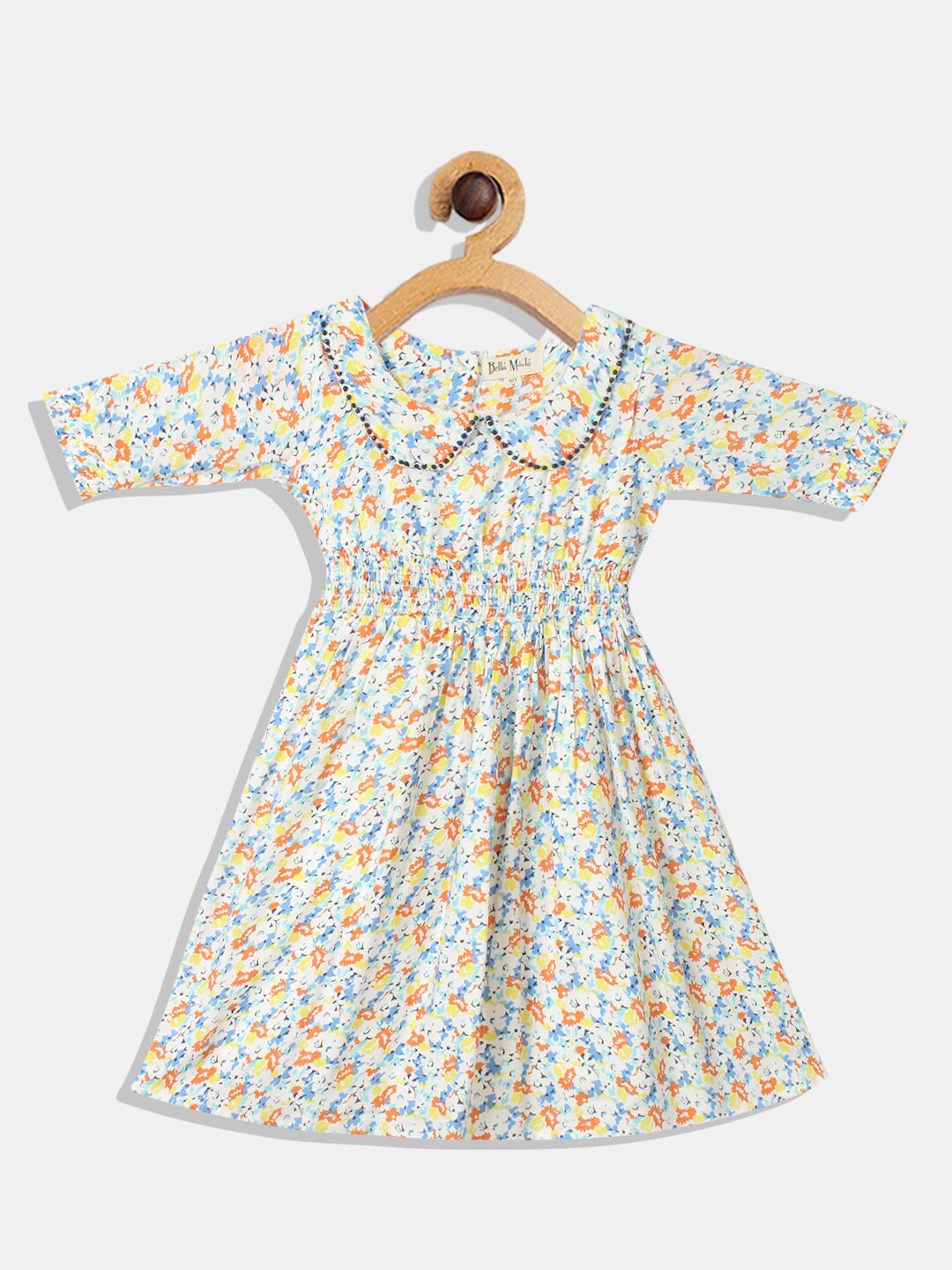 

Bella Moda White Floral Peter Pan Collar Dress