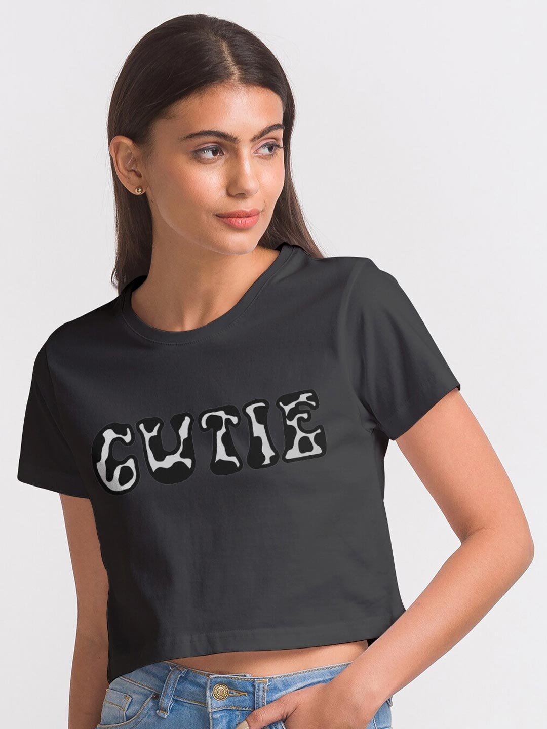 

FashionRack Women Black Printed Cotton Bio Finish T-shirt