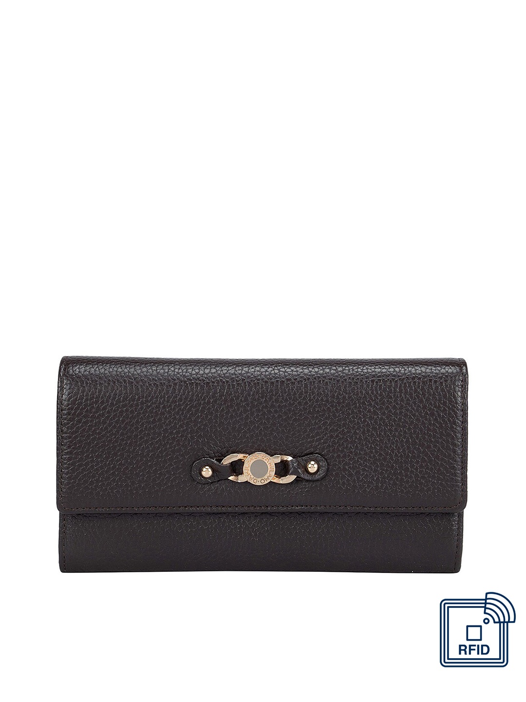 

Da Milano Women Brown Leather Three Fold Wallet
